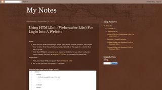
                            11. My Notes: Using HTMLUnit (Webcrawler Libs) For Login Into A Website