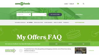 
                            10. My Offers FAQ - Save-On-Foods