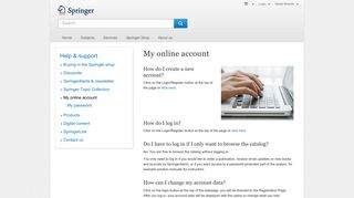 
                            6. My online account - Springer