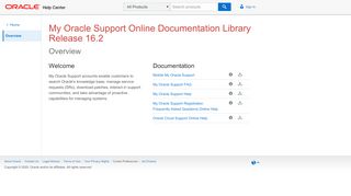 
                            4. My Oracle Support Online Documentation Library - Oracle Docs