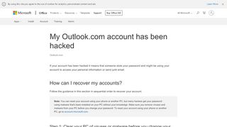 
                            3. My Outlook.com account has been hacked - Outlook - Office Support
