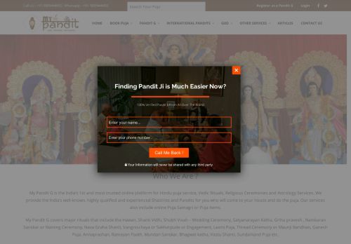 
                            2. My Pandit G: Online Puja | Pandit Ji | Items | Samagri Booking