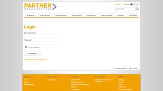 
                            3. My PARTNER Medienservices - Login - PARTNER Medienservices