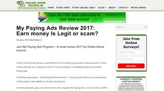 
                            12. My Paying Ads Review 2017: Earn money Is Legit or scam?