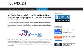 
                            12. My Paying Crypto Ads Review: Uday Nara's New Program ...