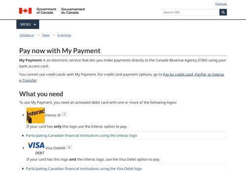 
                            7. My Payment - Canada.ca