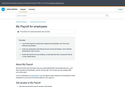 
                            3. My Payroll for employees - Xero Central