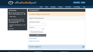 
                            2. My Picks - Office Football Pool Hosting :: Pro and College Football ...