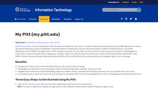 
                            4. My Pitt (my.pitt.edu) | Information Technology | University of Pittsburgh