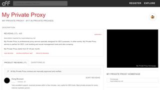 
                            7. My Private Proxy Reviews - 17 Questions & Reviews (2019 ...