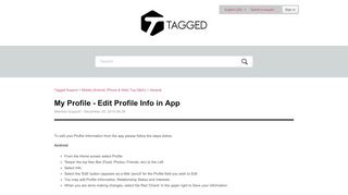 
                            6. My Profile - Edit Profile Info in App – Tagged Support