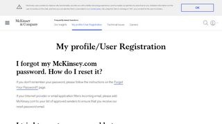 
                            3. My profile/User registration FAQs | McKinsey & Company