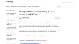 
                            6. My registrar does not allow editing of DNS records (FreeDNS.org ...