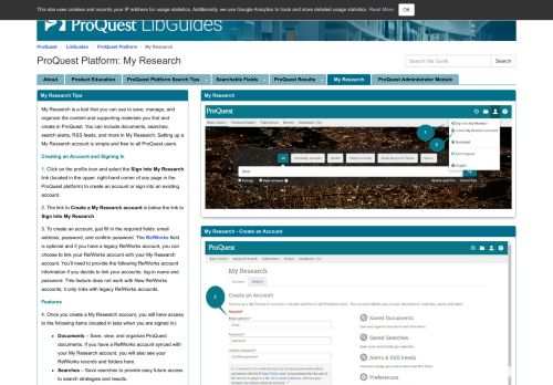 
                            1. My Research - ProQuest Platform - LibGuides at ProQuest