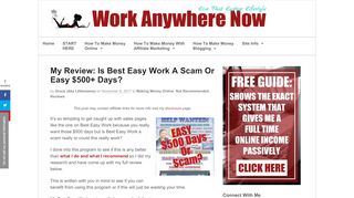 
                            2. My Review: Is Best Easy Work A Scam Or Easy $500+ Days? | Work ...