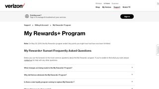 
                            11. My Rewards+ Program | Verizon Billing & Account