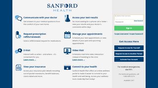 
                            13. My Sanford Chart: Login Page