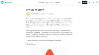 
                            5. My Scam Story — Steemit