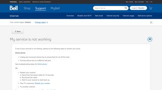 
                            6. My service is not working - Bell support - Bell Canada