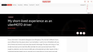 
                            6. My short-lived experience as an uberMOTO driver - YourStory