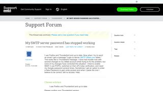 
                            6. My SMTP server password has stopped working | Thunderbird ...