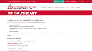 
                            8. My Southeast - Southeast Missouri State University