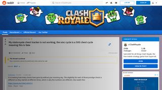 
                            3. My statsroyale chest tracker is not working, the smc cycle is a ...