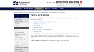 
                            4. My Student Centre - Federation University Australia