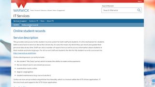 
                            5. My student records - University of Warwick