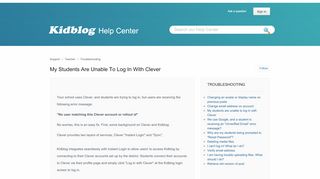 
                            8. My students are unable to log in with Clever – Support - Kidblog