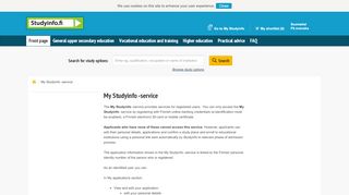 
                            3. My Studyinfo -service - Studyinfo