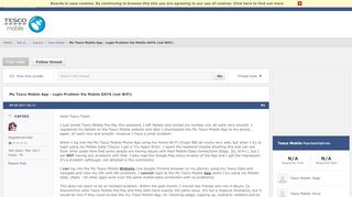
                            8. My Tesco Mobile App - Login Problem Via Mobile DATA (not WiFi ...
