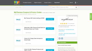 
                            9. My Theresa Coupon, Promo Codes February, 2019 - Coupons.com