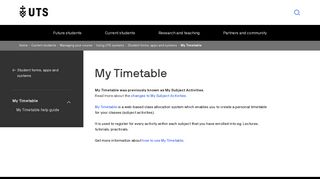 
                            3. My Timetable | University of Technology Sydney