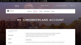 
                            2. My Tomorrowland Account - Practical - Festival - Tomorrowland