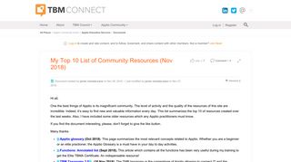
                            11. My Top 10 List of Community Resources (Nov 2018) | TBM Connect