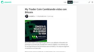 
                            7. My Trader Coin Cambiando vidas con Bitcoin — Steemit