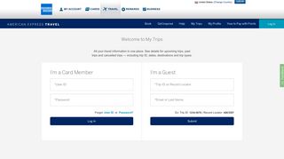 
                            7. My Trips - American Express Travel Services and Travel Reservations