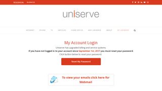 
                            1. My Uniserve Account - Uniserve