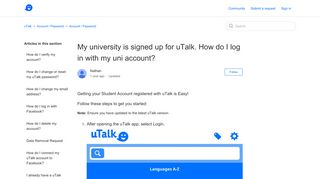 
                            6. My university is signed up for uTalk. How do I log in with my ...