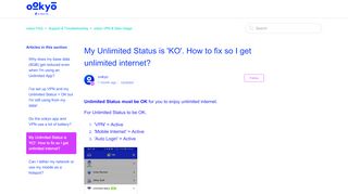 
                            6. My Unlimited Status is 'KO'. How to fix so I get unlimited ... - ...