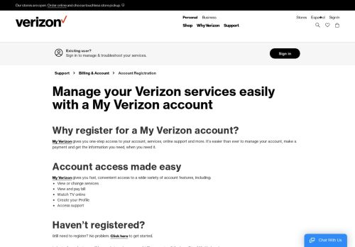 
                            7. My Verizon Account Registration