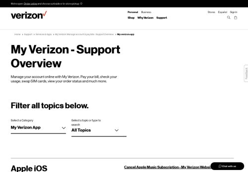 
                            3. My Verizon Support Overview - My Verizon App | Verizon Wireless