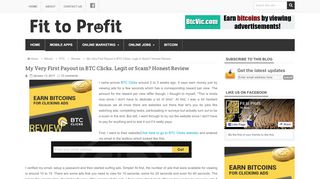 
                            6. My Very First Payout in BTC Clicks. Legit or Scam? Honest Review ...