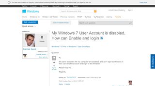 
                            5. My Windows 7 User Account is disabled, How can Enable and login ...