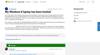 
                            11. My Windows 8 laptop has been hacked - Microsoft Community