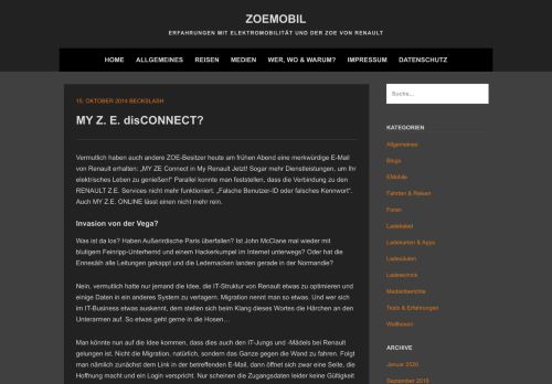 
                            11. MY Z. E. disCONNECT? – ZOemobil