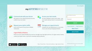 
                            3. myACCESSHEALTH - Login Page