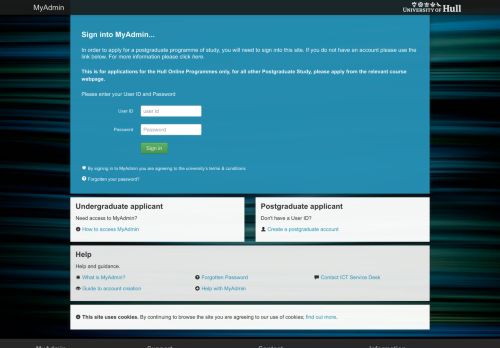 
                            2. MyAdmin - University of Hull