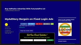 
                            1. MyAdStory Bargain on Fixed Login Ads – Buy AdPacks: 